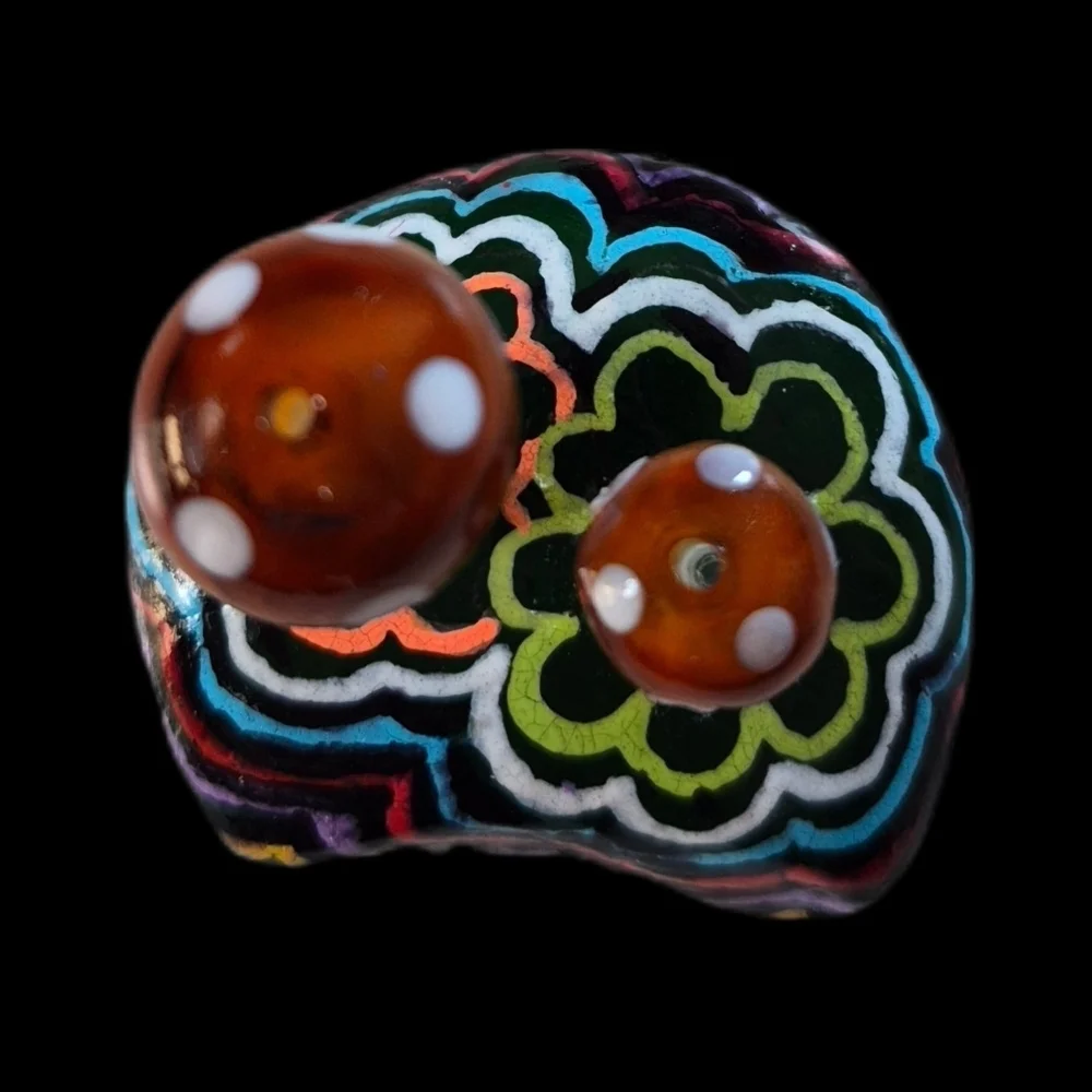 HAND - PAINTED ROCK WITH GLA - Picture 2 of 2